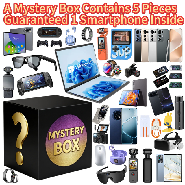 Guaranteed Smartphone Inside 5Pcs Electronic Mystery Box Gadgets With Tablet PC Smart Glasses Action Camera Massage Gun Random