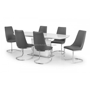 Mobili da pranzo moderni economici per ristoranti Design tavoli da pranzo in <span class=keywords><strong>legno</strong></span> <span class=keywords><strong>bianco</strong></span> a 6 posti con sedie - Product Image 1