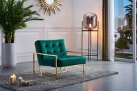 Chaise de canapé simple tuftée de style américain de luxe pour bureau à domicile Clubhouse Coffee Shop Beauty Salon Reception-Vente directe d'usine