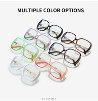 Nouvelles Lunettes Carrées à Monture Complète et Verres Transparents pour Femmes, Monture Surdimensionnée Tendance, Lunettes de Mode Décoratives