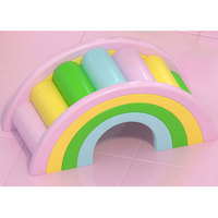 Équipement de terrain de jeu intérieur moderne, centre de jeux souple, tunnel, toboggan, structure d'escalade, usage commercial, matériaux bois, EPE, PU, 600x500