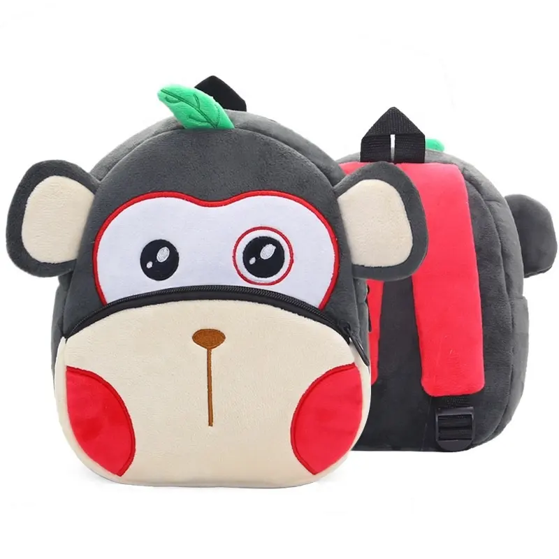 Kids toddler backpack school bag for girls boys cartoon monkey bags backpacks plush kindergarten bags kids