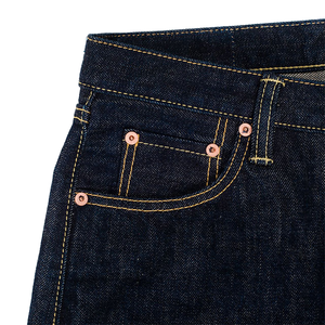 Stile personalizzato 17 once tinta in corda di <span class=keywords><strong>jeans</strong></span> in cotone 100% in cotone con taglio dritto Skinny Casual ricamato tecnica rivetto - Product Image 4