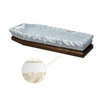 Chine usine carton cercueil élastique intérieurs cercueil oreiller voile couverture funéraire sac en plastique Italie satin cercueil intérieurs