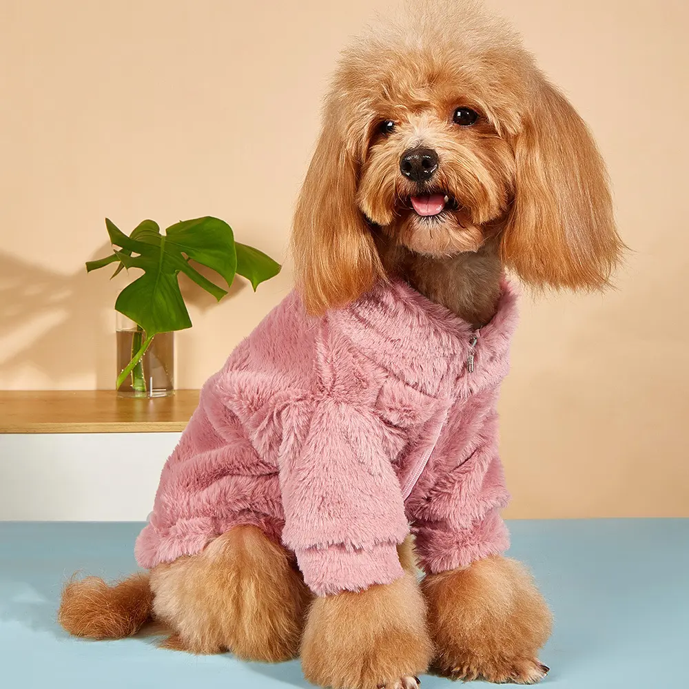 Groothandel Winter Hondenkleding Warm Huisdier Teddy Gewatteerde Pluche Honden Jas