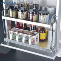 ROEASY Kitchen Pull Down Basket Lift Cabinet Organizer Spice Rack Tempero Elevador Armazenamento Basket Prateleira para Wall Cabinet