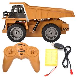 Camions à benne basculante RC en alliage <span class=keywords><strong>HUINA</strong></span> Toys <span class=keywords><strong>1540</strong></span> 540 1/18 6CH, véhicule de chantier d'ingénierie, jouet télécommandé RTR, cadeau pour garçon - Product Image 4