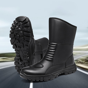 Stivali da Moto Touring Retrò in Pelle da Uomo <span class=keywords><strong>Scarpe</strong></span> da Motociclista Impermeabili Antivento e Anticaduta <span class=keywords><strong>per</strong></span> Tutte le Stagioni - Product Image 1