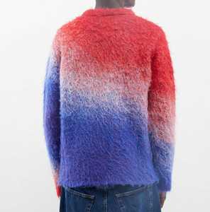 Mohair Blend Knit <b>Pullover</b> <b>Men</b>'s Multicolor Mohair Sweater Custom Fashion Furry Round Neck Long Sleeve Standard Crew Neck - Product Image 3