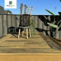 360cm PU Solid Deck Floor Board Exterior Composite Decking Weatherproof 3D Embossed Timber Texture for Balcony Poolside