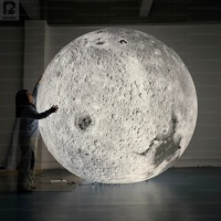 Modelo Lunar Inflable Gigante de 4m, Color Gris, Realista, para Eventos Espaciales/Museos/Eventos Nocturnos/Exhibiciones Educativas