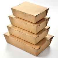 Boîte alimentaire à emporter en carton ondulé Kraft avec logo en relief, conteneur recyclable pour la restauration à emporter
