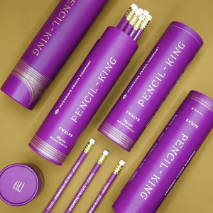 Empaque de Tubo de Papel Reciclable Personalizado, Apto para Lápices Diferentes diseños disponibles, con estampado en relieve dorado - Product Image 3