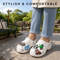 Breloques de chaussures en PVC à l'effigie d'animaux mignons pour enfants, filles et garçons, décorations de baskets, cadeaux de fête, pendentifs de sac