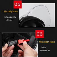 Casque de moto à double visière haute définition, pare-soleil, en ABS, universel, 3/4 ouvert, type jet