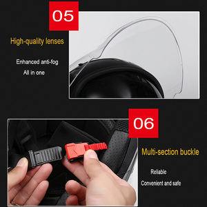 หมวกกันน็อคมอเตอร์ไซค์แบบเปิดหน้า 3/4  วัสดุ ABS  พร้อมแผ่นบังแดดความคมชัดสูง เลนส์คู่  สำหรับรถจักรยานยนต์ทั่วไป - Product Image 4