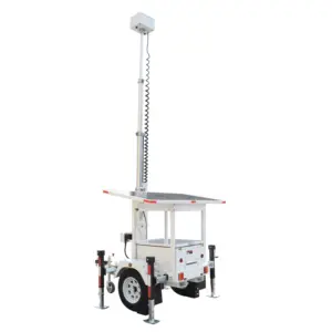 Portable Surveillance Cameras Mobile CCTV Tower Solar Powered CCTV Tower Solar Trailer Security Camera