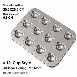 Professionele 6-delige panda beer madeleinevorm van koolstofstaal, dierenvormige cake bakvorm, ovenbakplaat, keuken gadgets, bulkverpakking - Product Image 6
