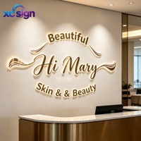 Enseigne personnalisée en acier inoxydable avec rétroéclairage LED 3D, étanche IP65, à fixer au mur, transformateur inclus, pour bureaux, devantures de magasins, salons de beauté, hôtels