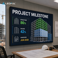 Écran LED panoramique Bim Wall P1.86 pour salle de contrôle de projet de construction avec faible réflexion et large angle de vision, installation fixe