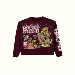 <b>Men's</b> Long Sleeve Crewneck Sweatshirt With Bold Graphic Print Street Style Design Regular Fit O-Neck - Product Image 1