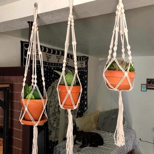 Porte-Pots de fleurs <span class=keywords><strong>en</strong></span> <span class=keywords><strong>macramé</strong></span>, porte-plantes de balcon à corde <span class=keywords><strong>en</strong></span> coton - Product Image 4