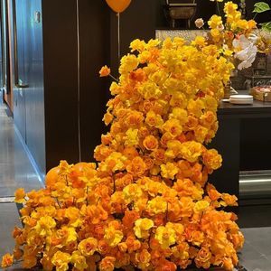 ดอกกุหลาบสีส้มประดิษฐ์ ดอกไม้เหมือนจริงสำหรับงานแต่งงาน ตกแต่งบ้าน ดอกไม้ประดับ ช่อดอกไม้เจ้าสาวประดิษฐ์สำหรับสถานที่จัดงาน - Product Image 1