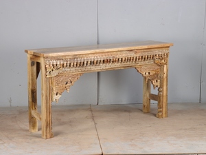 Mesa Consola de Madera Premium con Amplio Tablero y Estante de Almacenamiento, Mueble Decorativo para Entrada, para Interiores de Casas Modernas - Product Image 3