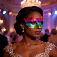 Masque demi-visage HLC pour bal masqué et bal de promo, idéal pour la Fête de la Saint-Jean, Halloween, Noël, le Carnaval, les soirées et les fêtes costumées