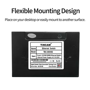 Commutateur réseau Ethernet Gigabit TiNCAM OEM avec 5 ports 10/100/1000 Mbps non géré, concentrateur de réseau <span class=keywords><strong>LAN</strong></span> <span class=keywords><strong>RJ45</strong></span>, séparateur Internet - Product Image 5