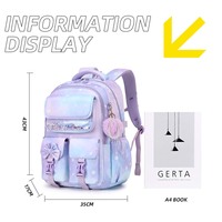 Sac à dos étudiant dégradé pastel avec compartiments pour livre A4 et ordinateur portable pour adolescentes