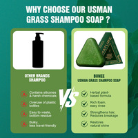 Nouveau produit vert cyprès feuille shampooing savon lavage des cheveux Usman herbe force des cheveux Anti-perte de cheveux contrôle de l'huile produit authentique