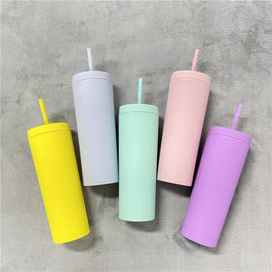 Commercio all'ingrosso Regalo Personalizzato Riutilizzabile skinny tumbler con Cannucce 19 once 20 once opaco Colorato Pastello Tumbler per il Caffè di <span class=keywords><strong>Acqua</strong></span> - Product Image 6
