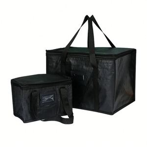 Large Thermal Insulated Food Bag for Picnic Camping Canvas Cooler Bag with Zipper - Product Image 1