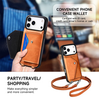 Étui de téléphone avec bandoulière multifonctionnel étui de téléphone en cuir pour iphone 17 Pro Max Cover