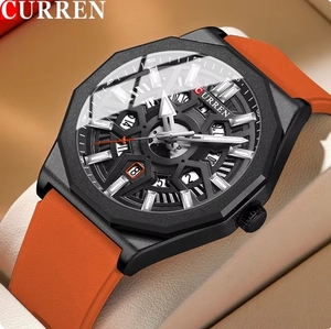 <span class=keywords><strong>Montre</strong></span>-<span class=keywords><strong>bracelet</strong></span> à quartz CURREN 8437 au design tendance, <span class=keywords><strong>bracelet</strong></span> en silicone, date automatique, aiguilles lumineuses, <span class=keywords><strong>pour</strong></span> <span class=keywords><strong>homme</strong></span>, style business décontracté - Product Image 1