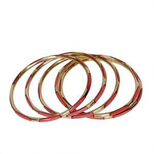 Brazaletes de Latón con Resina y Baño de Oro Hechos a Mano para Mujer, Joyería de Boda, Modernos, Certificados por IGI, Venta al Por Mayor - Product Image 2