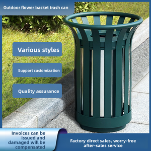 Cesto di fiori apertura in piedi all'aperto pattumiera grande bidone dei rifiuti per cortile Villa Area panoramica comunità del parco senza <span class=keywords><strong>coperchio</strong></span> - Product Image 2