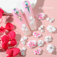 12pcs Mixte Kawai Rose Série À La Main Nail Art 5D Jaune Acrylique À La Main Fleur Charmes Conception Naturel Nail Acrylique Fleur