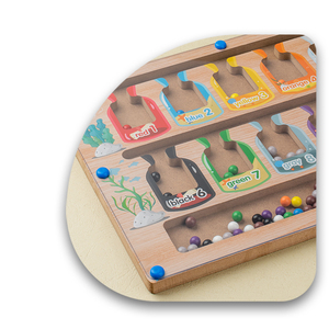 Attività Educative per Bambini e Bambine, Regalo di Natale e Compleanno, Gioco Educativo per Bambini, Labirinto di Colori e Numeri, Puzzle in Legno con Palline Magnetiche - Product Image 5
