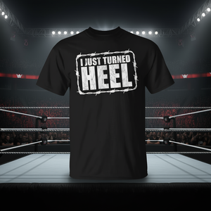 Camiseta desgastada con diseño de lucha libre profesional y alambre de púas I Just Turned Heel - Product Image 3