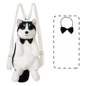 Ransel anjing simulasi boneka, mainan anak perempuan, ransel Husky mewah, realistis buatan tangan - Product Image 4