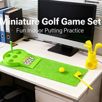 Jeu de golf miniature d'intérieur - Tapis de pratique de putting de bureau avec clubs et trous pour le plaisir sportif à la maison ou au bureau, cadeau