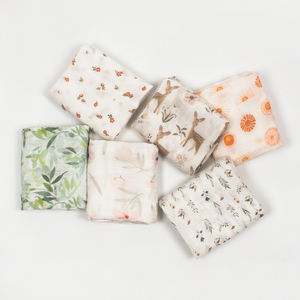لفائف وبطاطين استقبال الأطفال والرضع من قماش الموسلين الشاشي مصنوعة من قطن الخيزران العضوي بطباعة مخصصة - Product Image 4