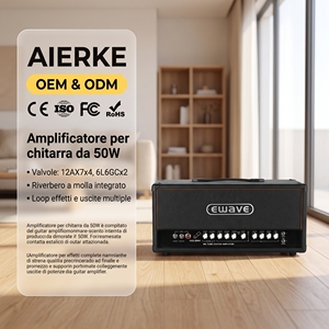 Amplificateur de <span class=keywords><strong>guitare</strong></span> à tube AIERKE EWAVE avec sorties sélectionnables de 8 ohms et de 16 ohms DG2-50RH - Product Image 1