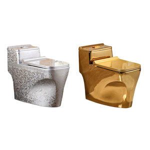 ชุดสุขภัณฑ์ห้องน้ำราคาประหยัด เซรามิกยุโรป ระบบไซฟอน สีเงิน - Product Image 4