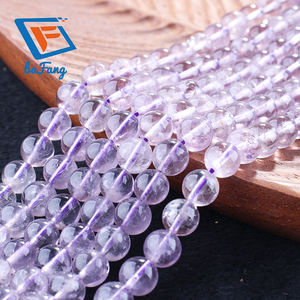 Cuentas de Cuarzo Púrpura Natural, Piedras Sueltas Redondas de Amatista para Fabricación de Joyería DIY - Product Image 1