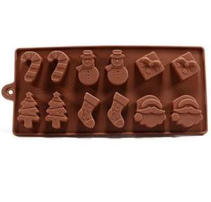 Moule à chocolat en Silicone <span class=keywords><strong>1</strong></span> pièce, <span class=keywords><strong>série</strong></span> de noël, boîte-cadeau d'arbre de noël, moule de glace en forme de tête de noël - Product Image 1