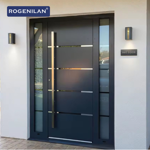 ROGENILAN Puerta Pivotante de Aluminio Minimalista Impermeable, Puertas de Entrada con Sistema de Aislamiento Térmico para Casa Moderna - Product Image 2