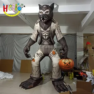 Neues Design gruselige Halloween-Dekoration aufblasbarer Werwolf mit Kürbis